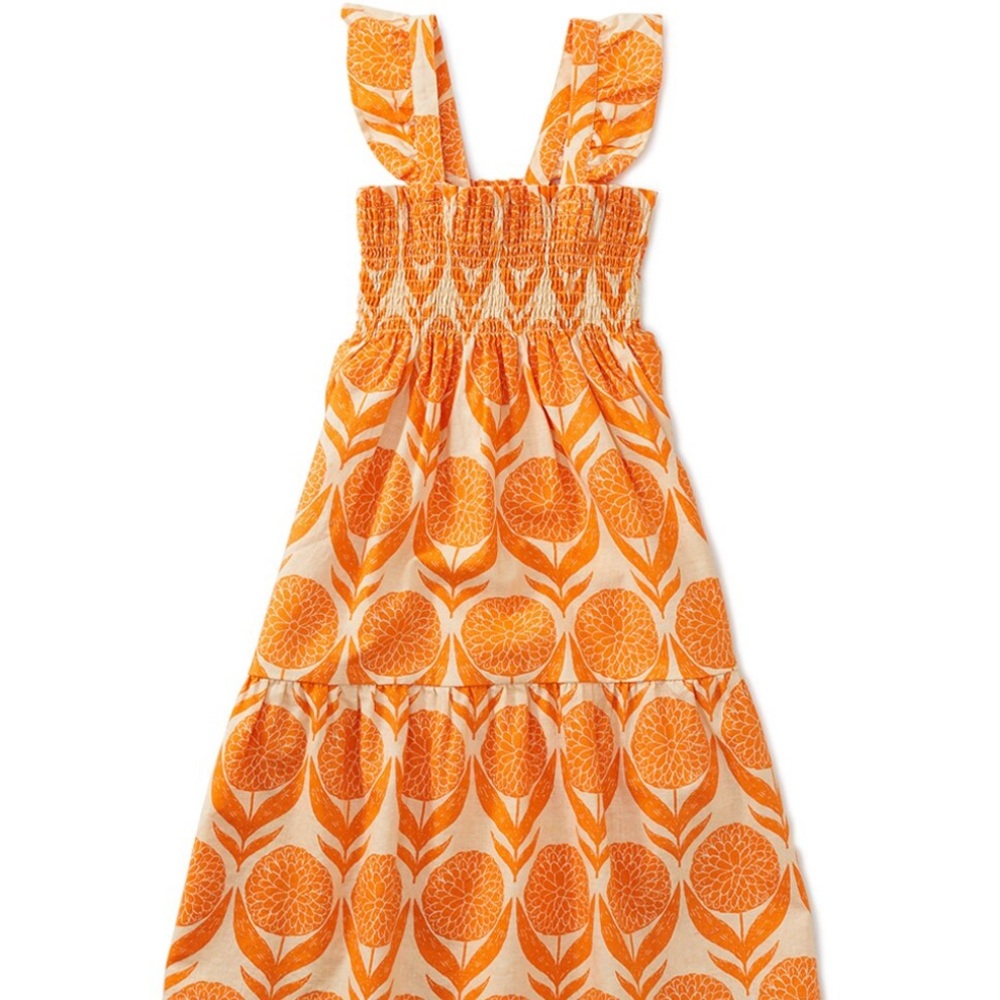 Tea Collection Smocked Flutter Sleeve Midi Dress